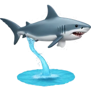Shark doing a backflip sticker