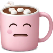 Light Pink mug of hot chocolate with marshmallows  sticker