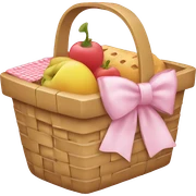 Picnic  basket in light pink bow sticker
