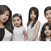 girls in white and black sticker