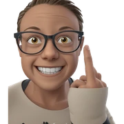 smiling boy with glasses sticker