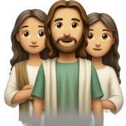 Jesus with 2 Boy and a Girl sticker