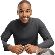smiling boy with cup sticker