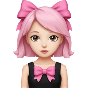 da toda da  cor preta e um lacinho rosa fofo sticker