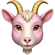 Light pink am gold face Goat sticker