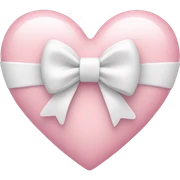 Pastel pink heart with white bow sticker