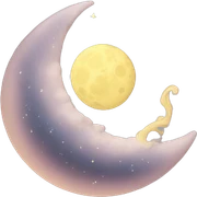 whimsical moon sticker
