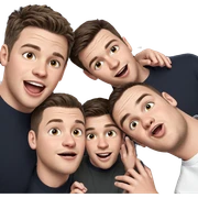 boys having fun together sticker