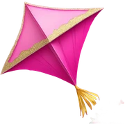 Pink kite with glitter and covered in flowers  sticker