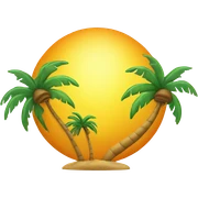 Sun with palm tree  sticker