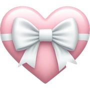 Pastel pink heart with white bow sticker