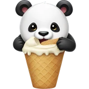 Panda eating ice cream sticker
