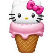 ICE CREAM eating hello kitty sticker