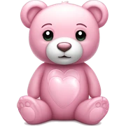 Bear "A pastel pink teddy bear with a glossy finish, glowing heart-shaped paw pads, and a faint shimmer outlining its cuddly figure." sticker