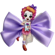 Pretty lavender clown girl long hair bows sticker