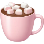 Light Pink mug of hot chocolate with marshmallows  sticker