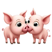 Kissing pig sticker
