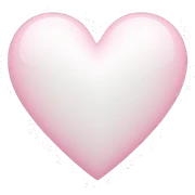 white heart with light pink sticker