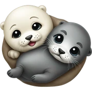 baby seal with baby otter sticker