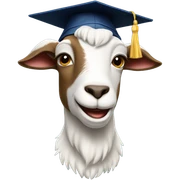 smirking goat with graduation hat sticker