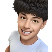 smiling boy in white shirt sticker