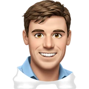 smiling boy with brown hair sticker