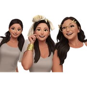 smiling girls in elegant attire sticker