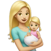 Blond-Girl-with-baby-girl sticker