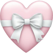 Pastel pink heart with white bow sticker