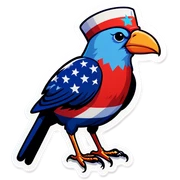 Patriotic, sick, bird  sticker
