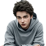 stylish boy outdoors in hoodie sticker
