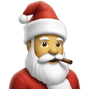 Santa closes smoke a cigar  sticker