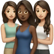 three brunette friends sticker