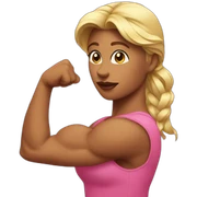 women in pink show biceps sticker