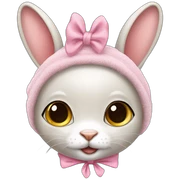 cute feral rabbit with cute pink panties on head sticker