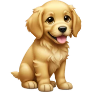 Golden retriever puppy standing sticker