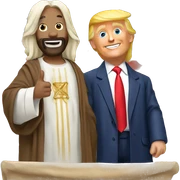 Donald Trump and Jesus celebrating ￼ sticker