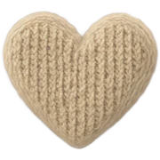 Knitted beige heart sticker