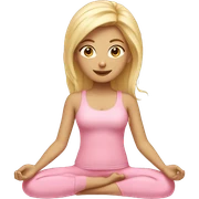blonde yoga girl light pink clothes n sticker