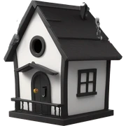 Addams House birdhouse. Wednesday Addams is on the swing  sticker
