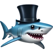 Shark with a top hat sticker