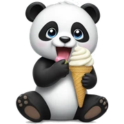 Panda eating ice cream sticker