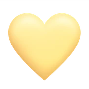 heart with a soft butter yellow gradient, digital illustration sticker