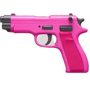 pink gun sticker