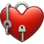 Red Heart with lock sticker