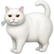 white fat cat sticker