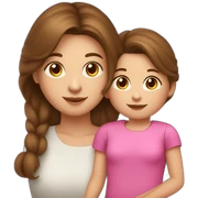 Mom and daughter three years old from Russia with brown hair sticker