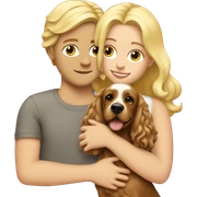 Blonde hugs with cocker spaniel sticker