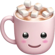 Light Pink mug of hot chocolate with marshmallows  sticker