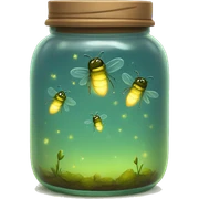 Fireflies in a jar sticker